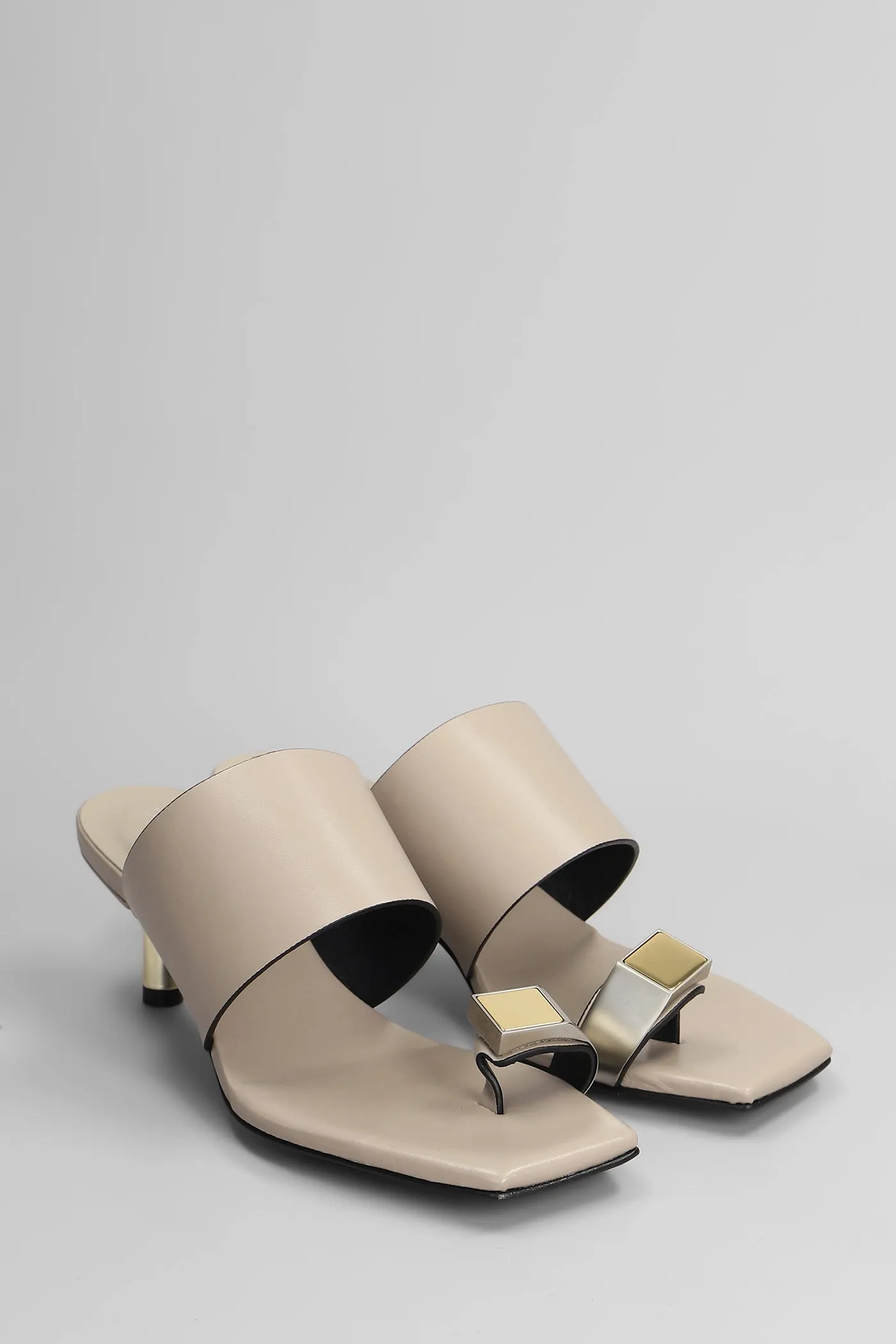 Slipper-Mule in beige leather