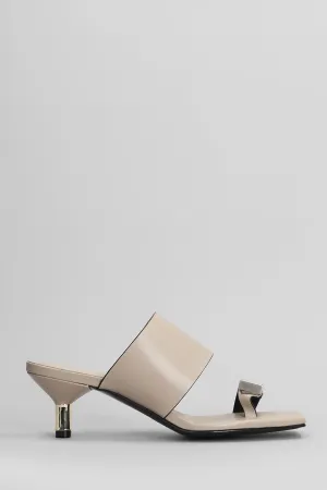 Slipper-Mule in beige leather