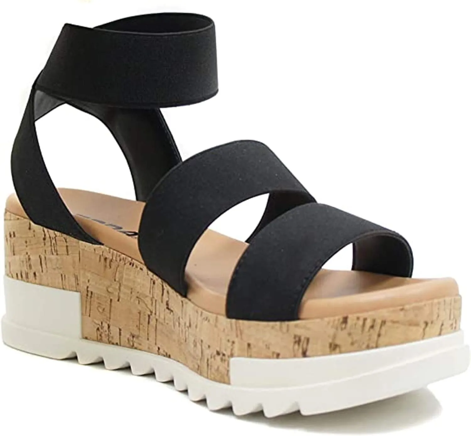 SODA Women's Open Toe Ankle Strap Espadrille Sandal