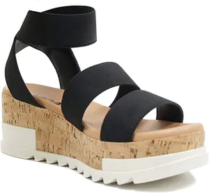 SODA Women's Open Toe Ankle Strap Espadrille Sandal