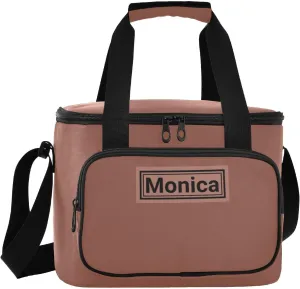 Solid Color Custom Soft Cooler Bag with Zipper Personalized Insulated Portable Cooler for Camping Work Beach Travel Lunchbox for Women Men