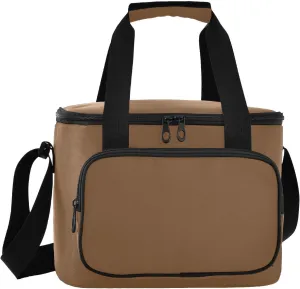 Solid Color Soft Cooler Bag with Zipper Insulated Portable Camping Cooler for Travel Work Beach Lunchbox for Women Men