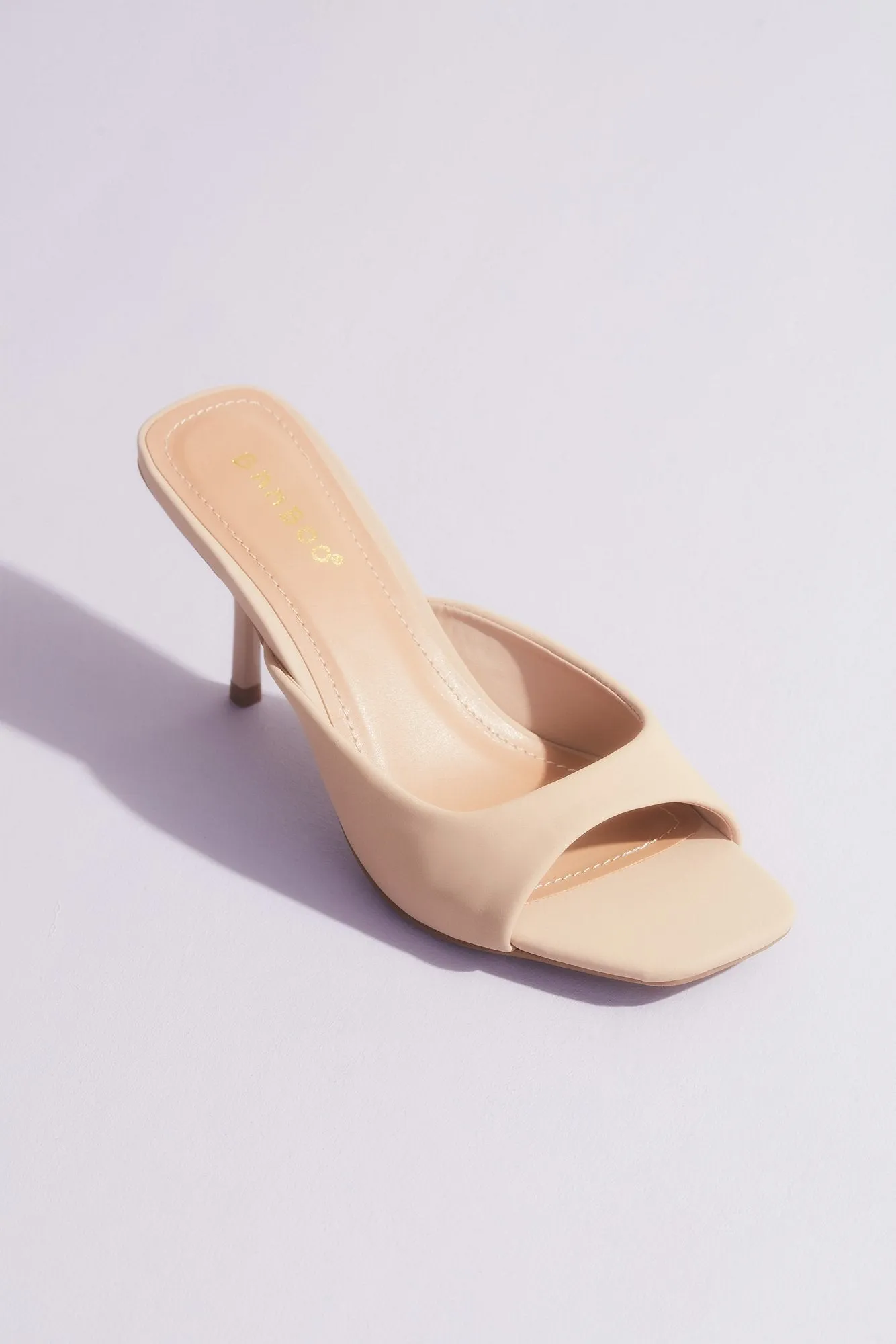 Square Toe Kitten Heel Mule Sandals