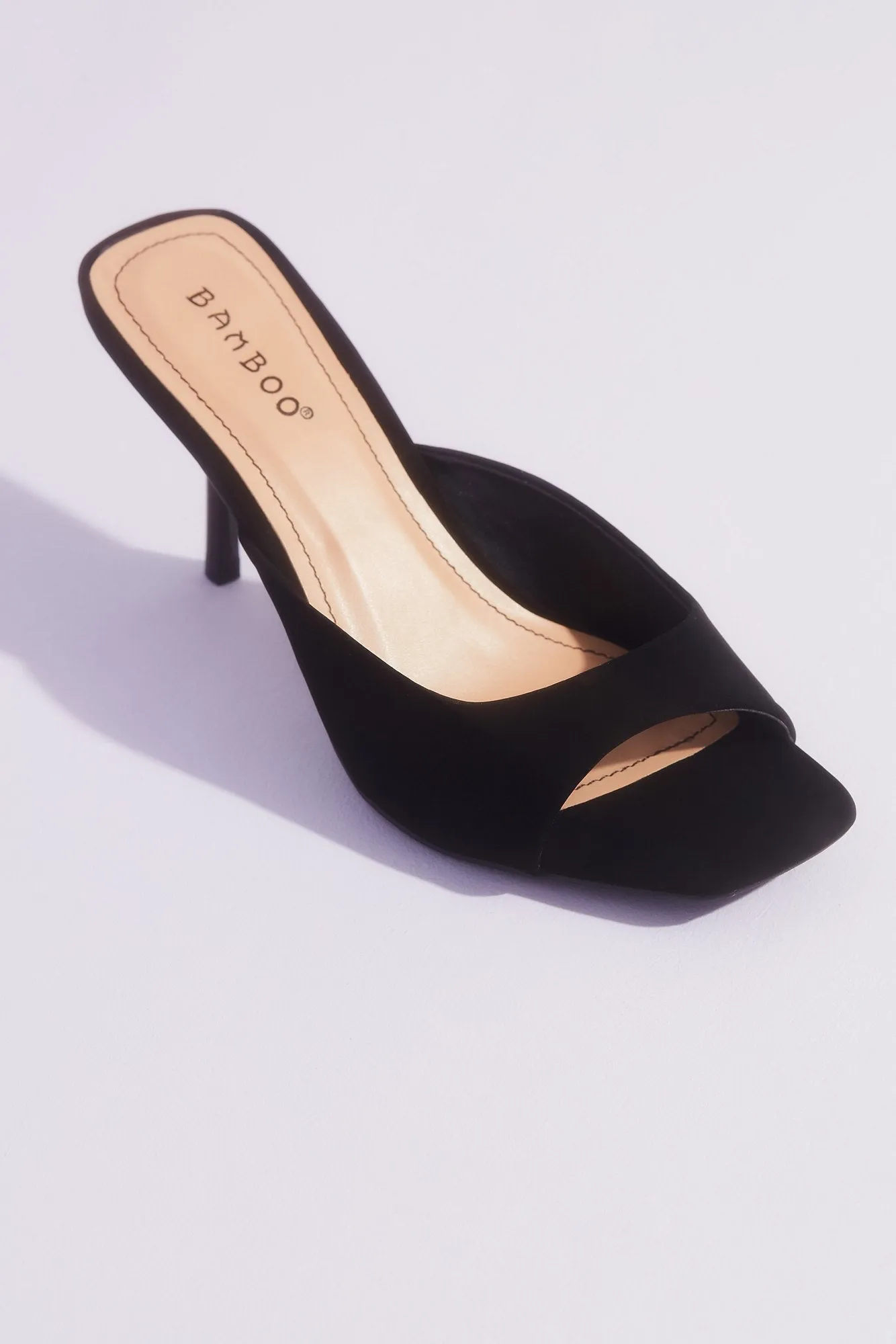 Square Toe Kitten Heel Mule Sandals