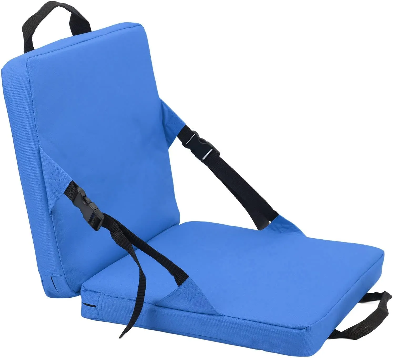 Stadium Seat Cushion, Portable High Back Soft Patio Cushion Foldable Chair Cushion with Storage Pocket, 600D Kayak Seat Travel Seat Cushion for Fishing, Hiking, Outdoor Concerts,
