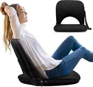 Stadium Seats Cushion for Bleachers with Strong Back Support, Folding Bleacher Seat with 20In Wide Cushion, 4LBS Lightweight, 6 Reclining Positions, Multifunctional Floor Chair for Indoor or Outdoor