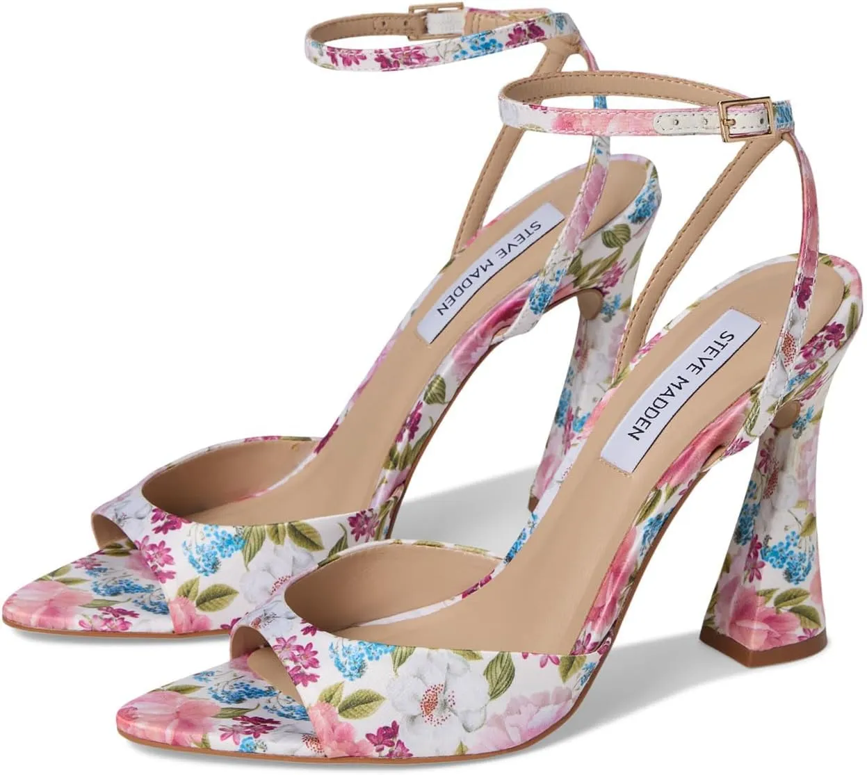 Steve Madden Women's Beki Heeled Sandal, Floral Multi, 10