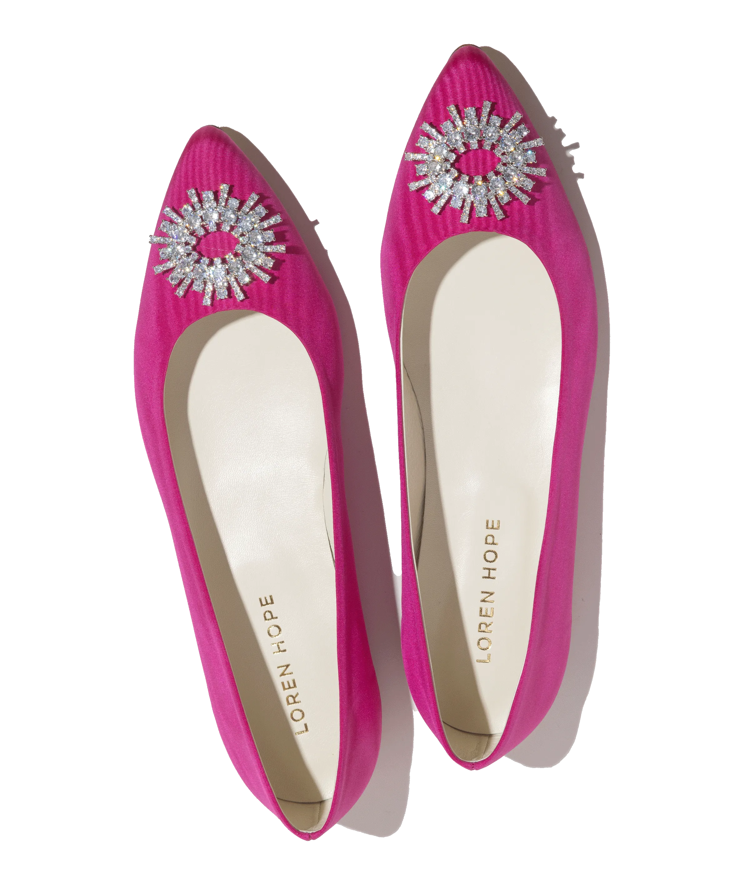 Stevie Ballerina Flats in Pink Silk Moire