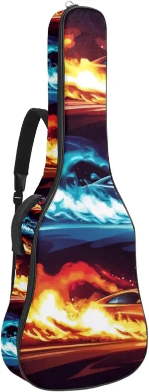 Street Racing Set Acoustic Guitar Bag, Guitar Case Gig Bag 40 41 42 inch with Dual Adjustable Shoulder Strap and Back Hanger Loop