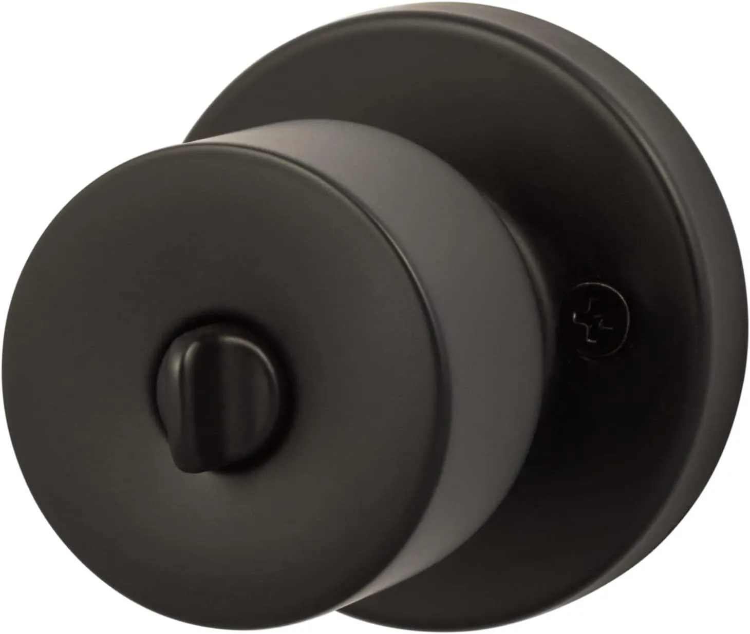 Sure-Loc Hardware Ridgecrest Modern Bergen-Round Flat Black No Deadbolt Keyed Entry Door Knob