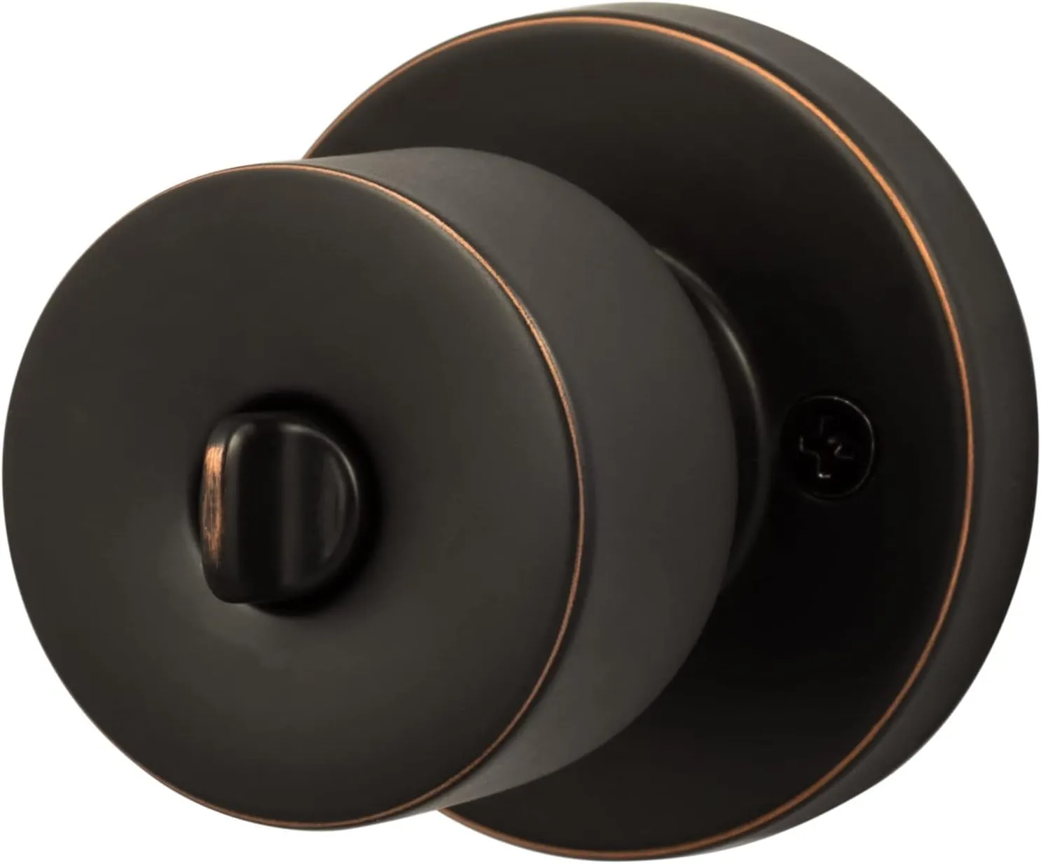 Sure-Loc Hardware Ridgecrest Modern Bergen-Round Flat Black No Deadbolt Keyed Entry Door Knob