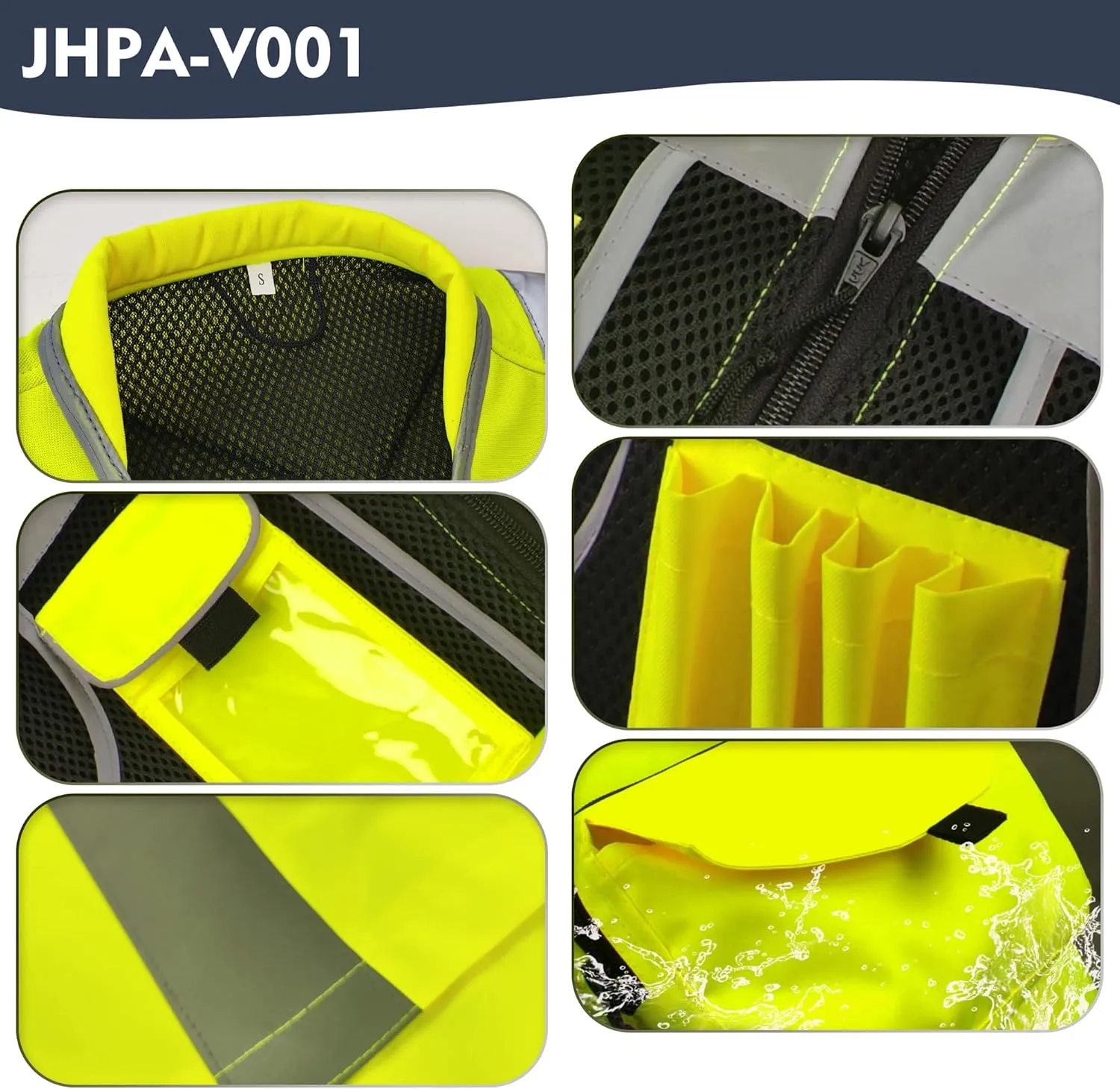 Surveyor Safety Vest for Men with 16 Pockets-Hi Vis Reflective Vest with Padded Neck Fishing Tactical Vest