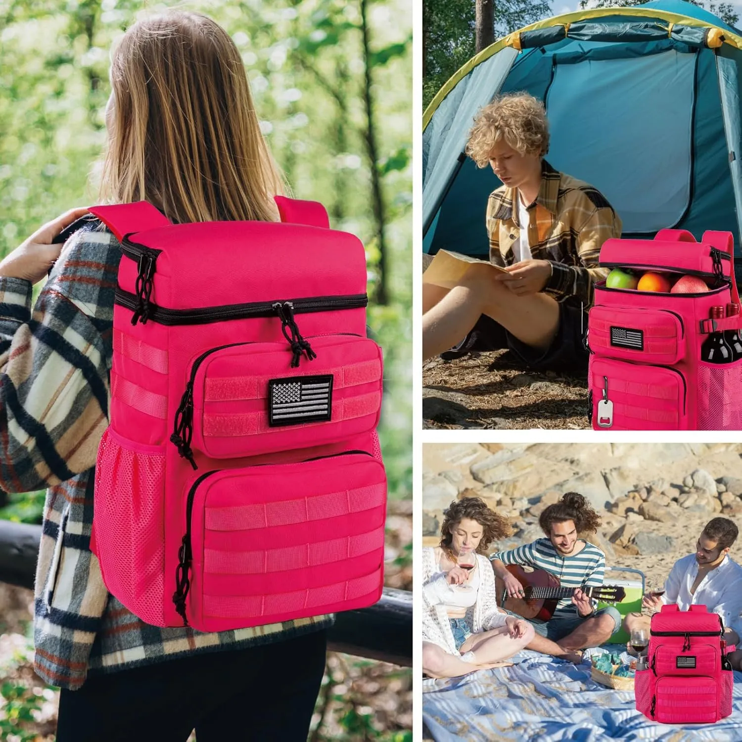Tactical Backpack Cooler,Soft Lightweight Leakproof Cooler Backpack,Insulated Cooler Bag,Portable Soft Cooler Bag Waterproof for Beach, Travel, Camping, Picnic, Hiking