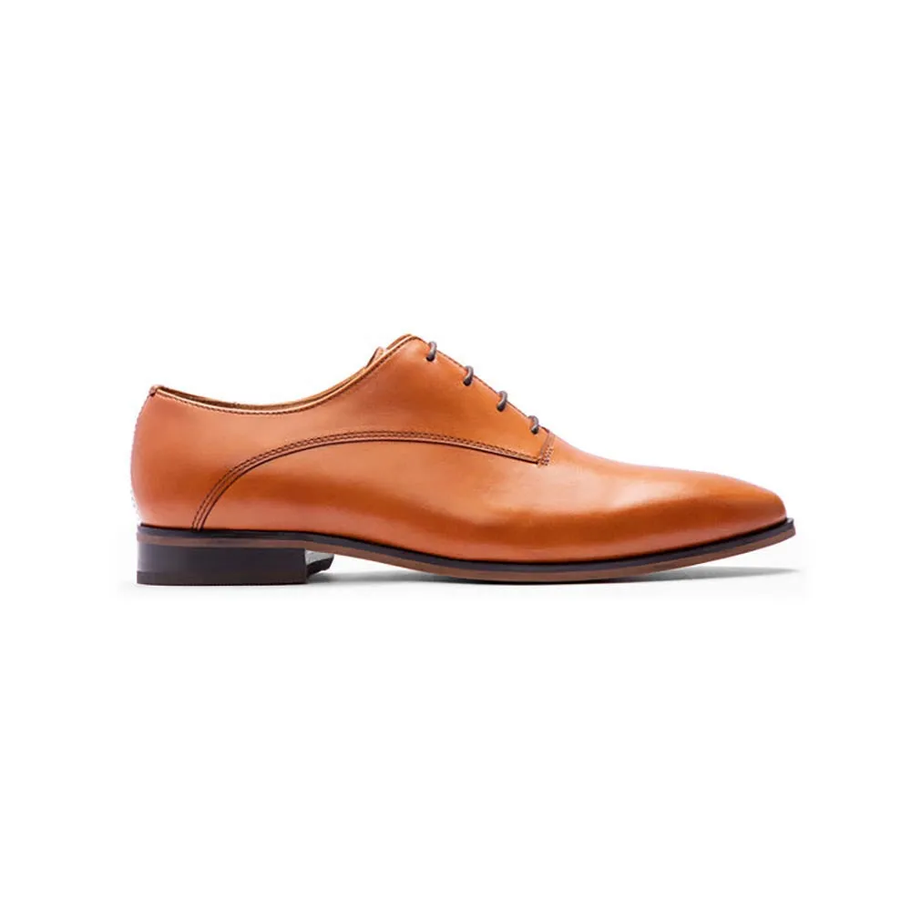 Tan Modern Stitch Detail Wholecut Oxford