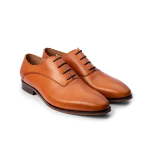 Tan Modern Stitch Detail Wholecut Oxford