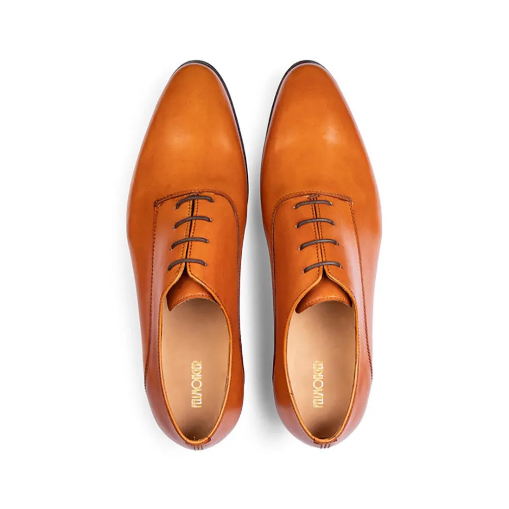 Tan Modern Stitch Detail Wholecut Oxford