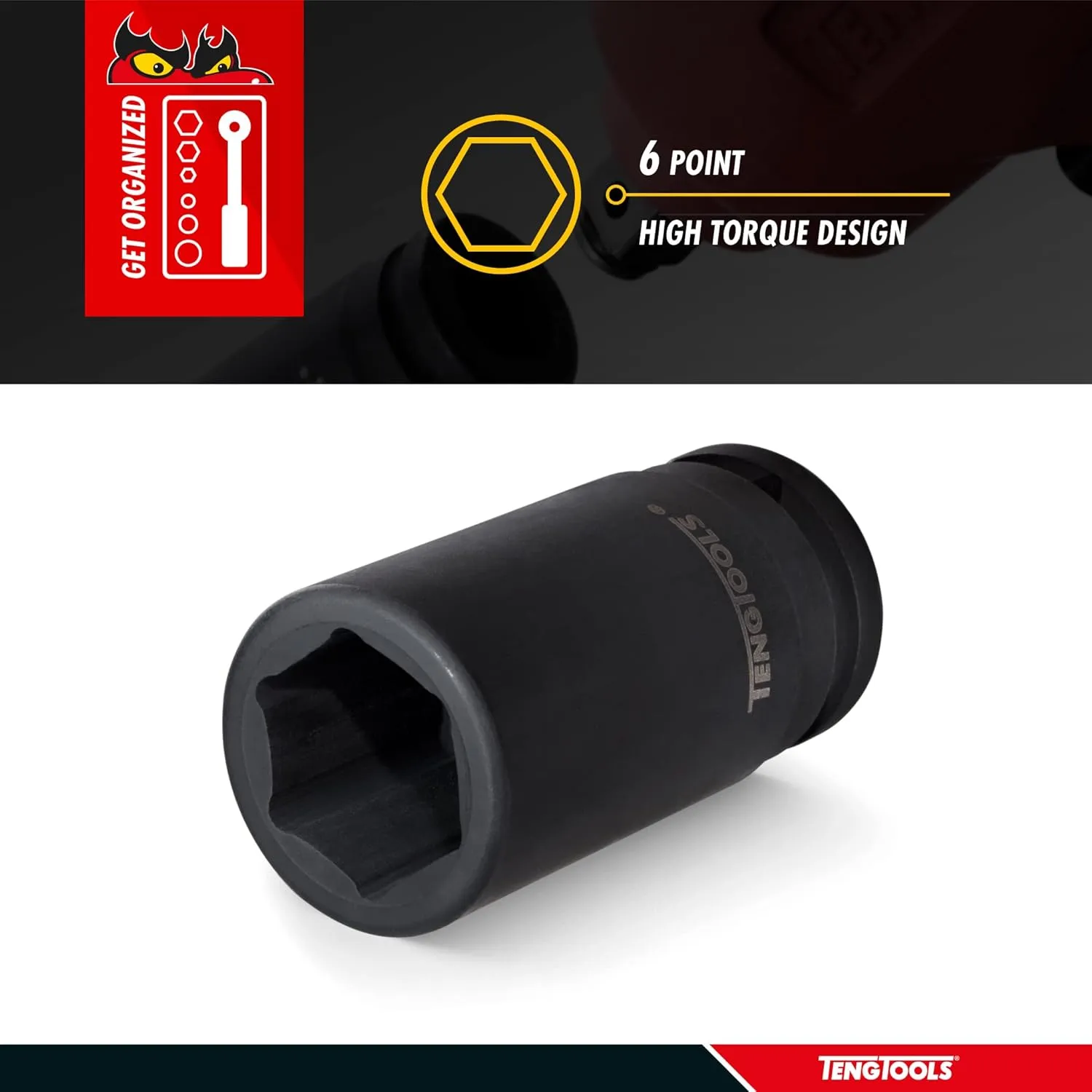 Teng Tools 3/4 Inch Drive 6 Point Deep Metric 24mm Chrome Molybdenum Impact Socket - 940624-C