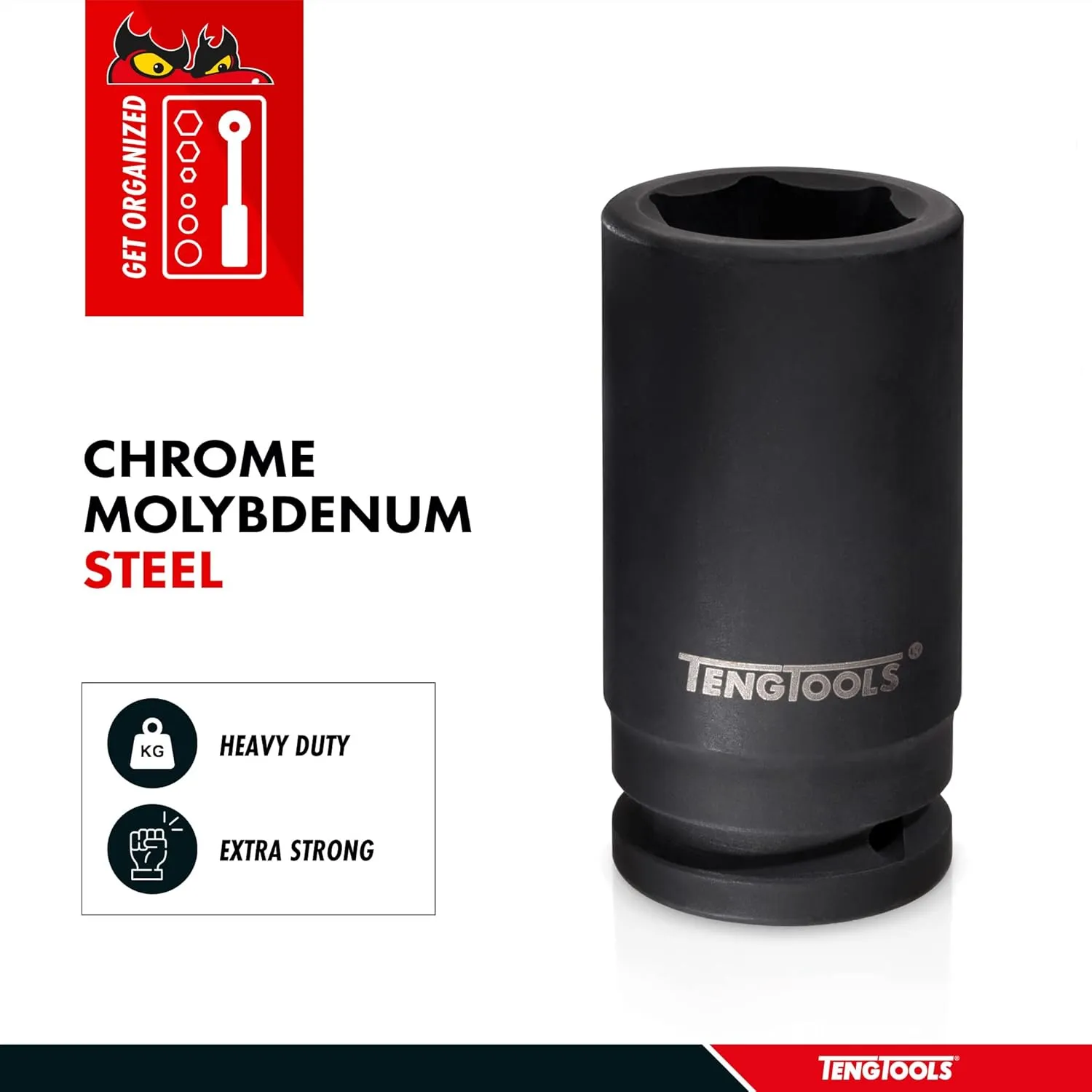 Teng Tools 3/4 Inch Drive 6 Point Deep Metric 24mm Chrome Molybdenum Impact Socket - 940624-C