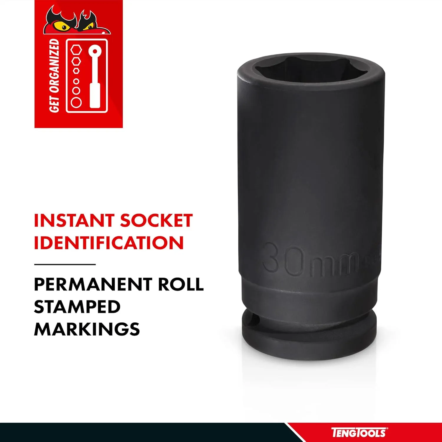 Teng Tools 3/4 Inch Drive 6 Point Deep Metric 24mm Chrome Molybdenum Impact Socket - 940624-C