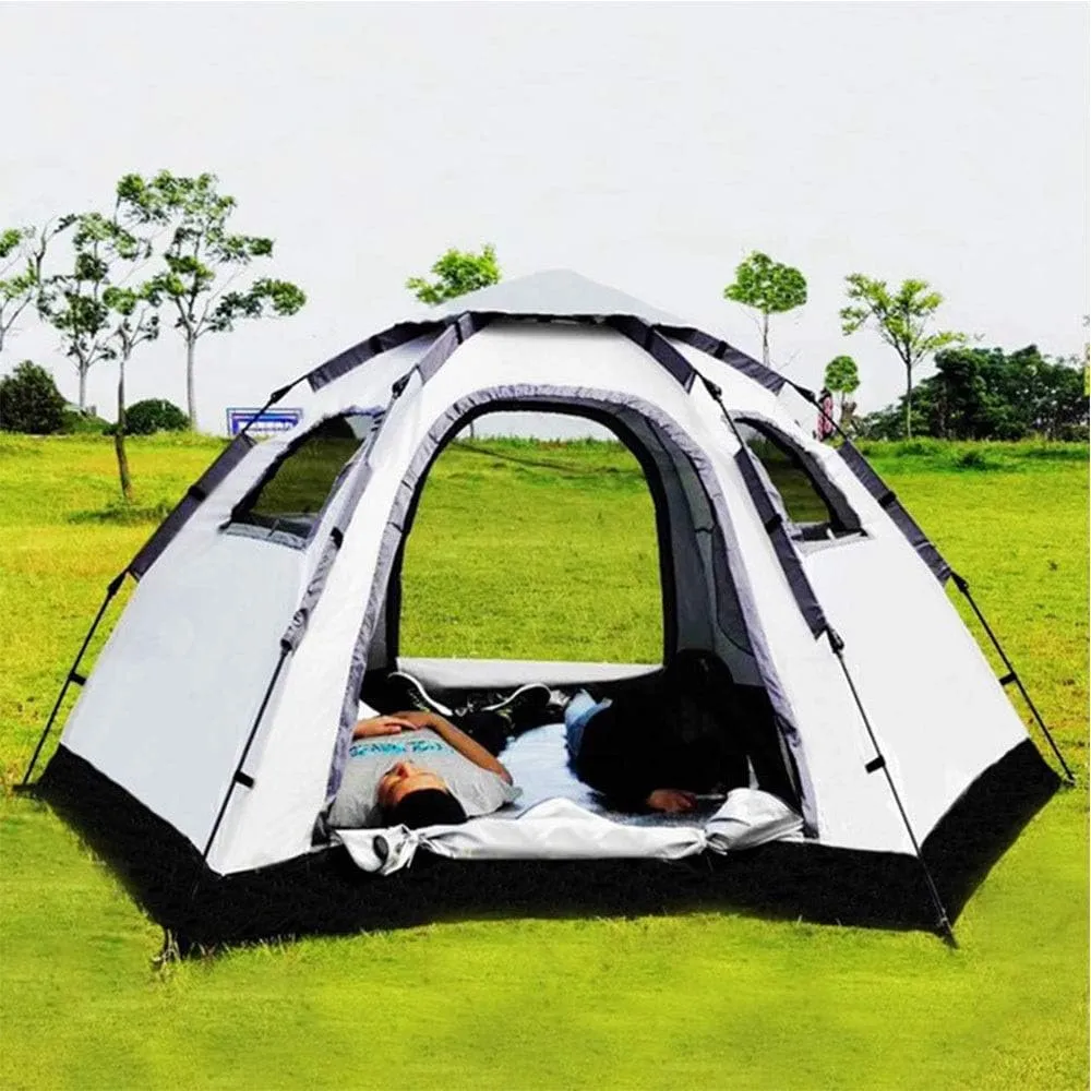 Tent Ultra-Light Set Camping Tent Outdoor Tent Full Automatic Speed Opening 3-4 People Family 5-8 People Multi-Person Camping Tent (2 Doors 4 Windows 5)