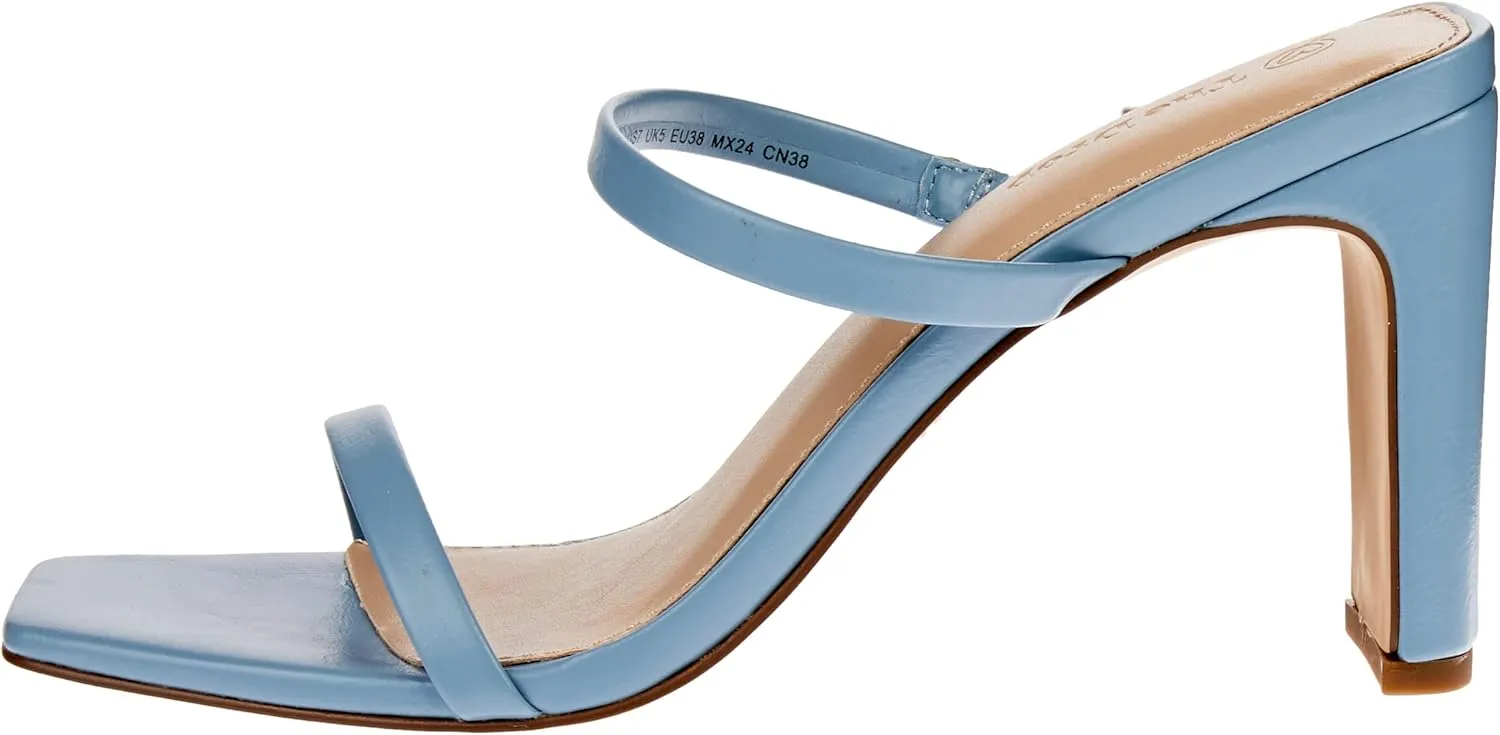 The Drop Women's Avery Square Toe Two Strap High Heeled Sandal