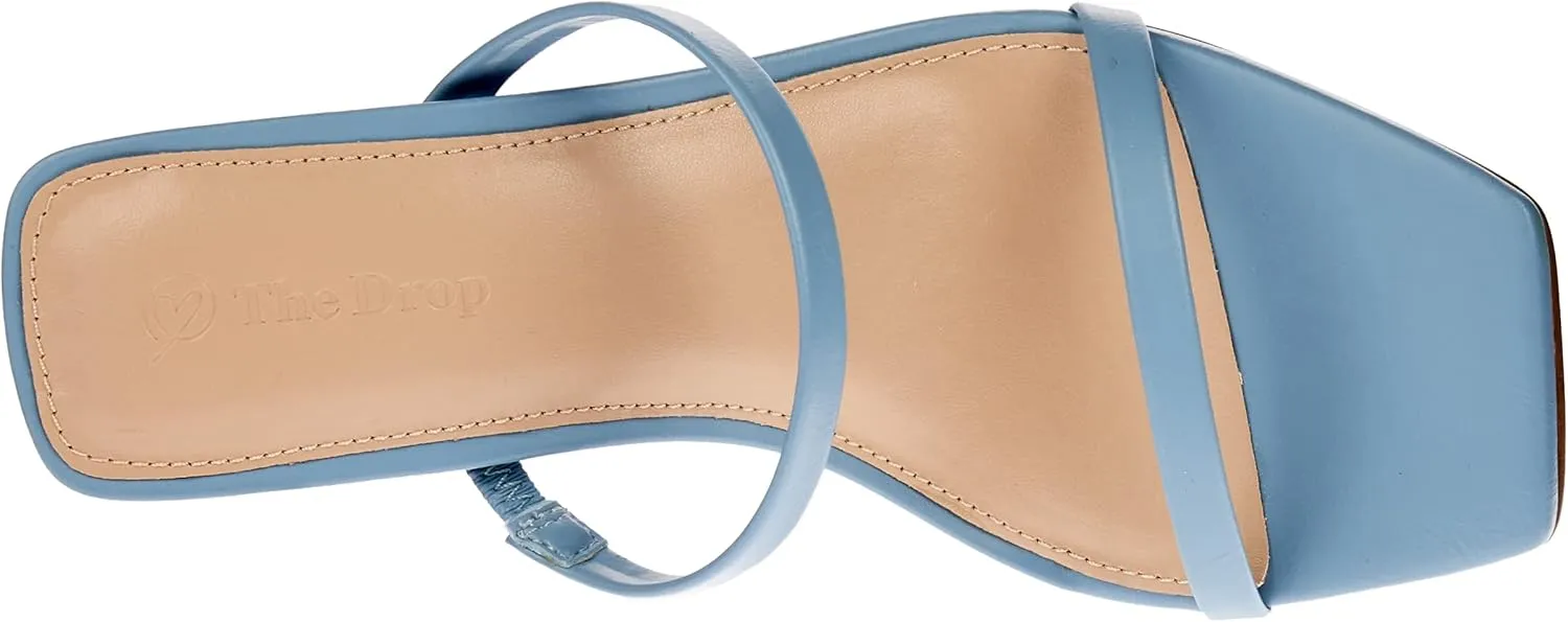 The Drop Women's Avery Square Toe Two Strap High Heeled Sandal