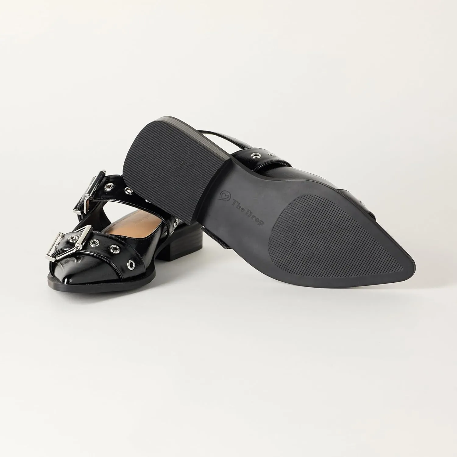The Drop Women's Evie Moto Pointed Toe Flat