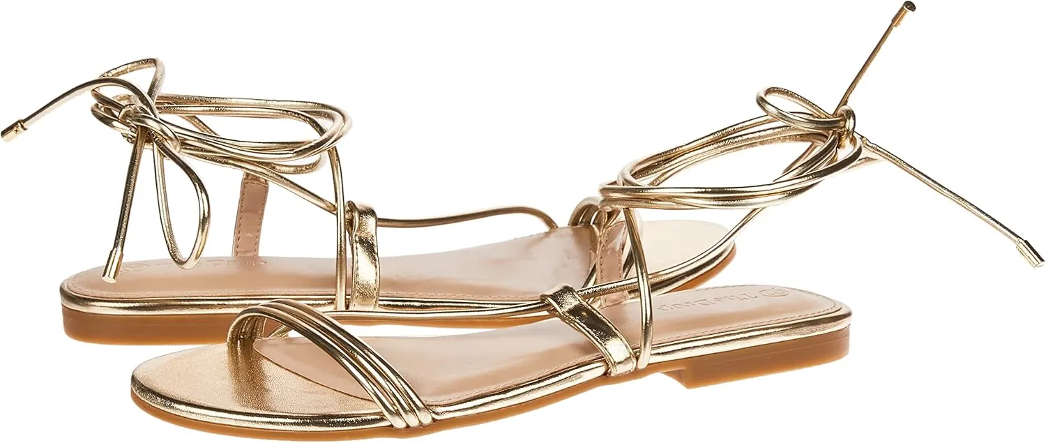 The Drop Women's Samantha Flat Strappy Lace-up Sandal