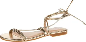 The Drop Women's Samantha Flat Strappy Lace-up Sandal