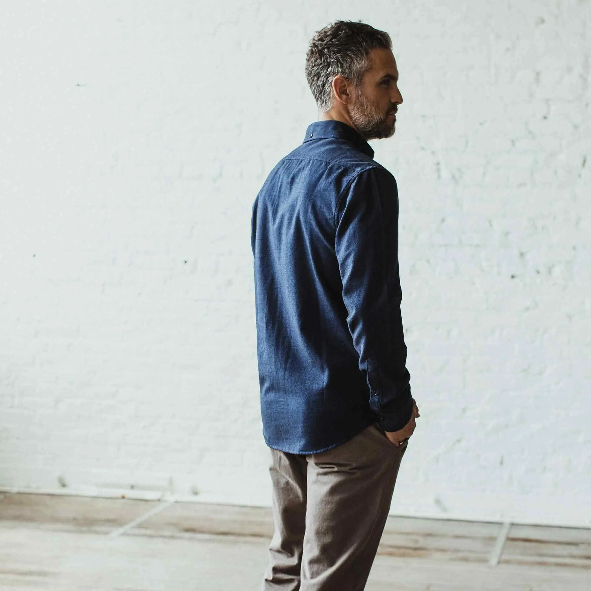 The Jack in Brushed Navy Oxford