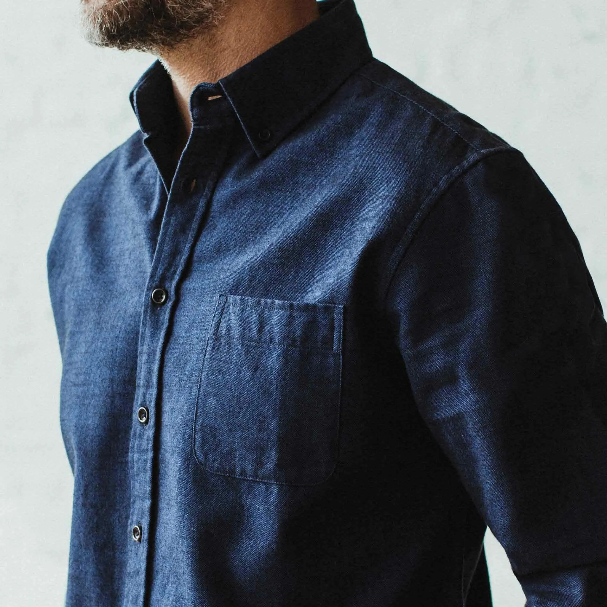 The Jack in Brushed Navy Oxford