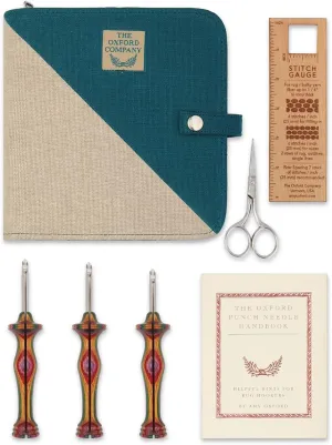 The Oxford Punch Needle Regular Point Set - 3 Sizes | Ergonomically Designed Colorful Symfonie Wood Handle | Electropolished Steel Tip | Ideal for Punch Needle Rug Hooking