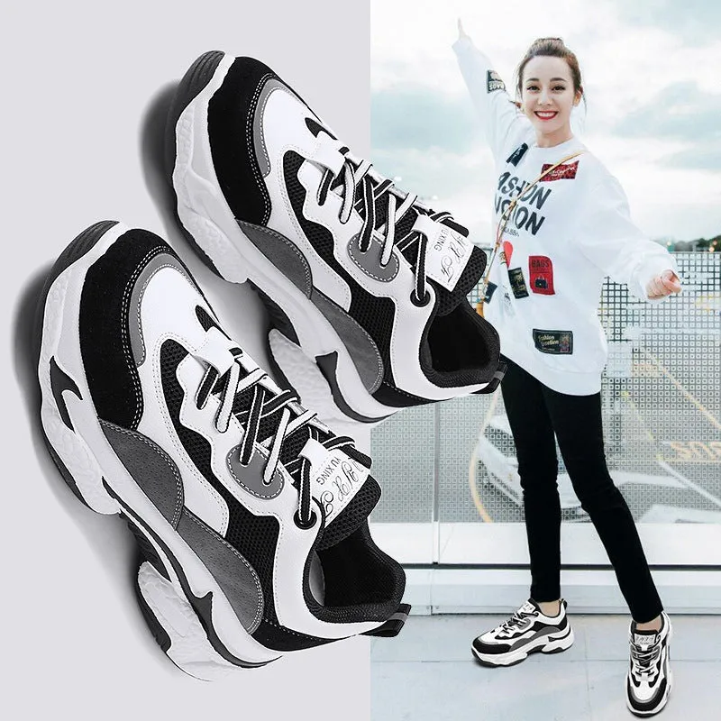 themeisles Summer New Women's Dad Shoes Thick Sole Increased Slim Fit Women's Shoes Breathable Celebrity Same Style Sneaker