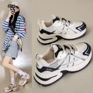 themeisles Summer New Women's Dad Shoes Thick Sole Increased Slim Fit Women's Shoes Breathable Celebrity Same Style Sneaker