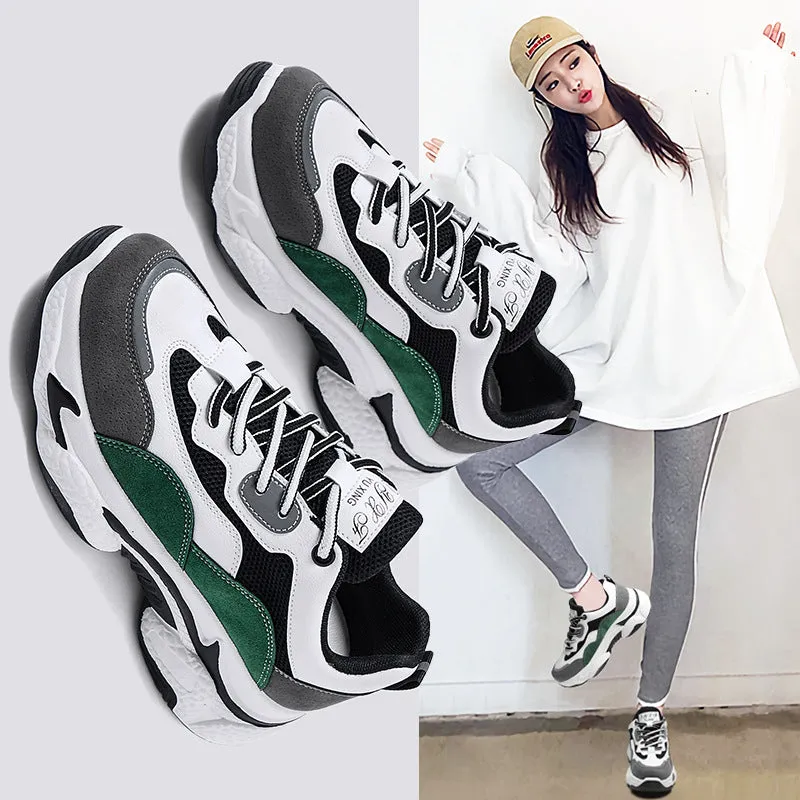 themeisles Summer New Women's Dad Shoes Thick Sole Increased Slim Fit Women's Shoes Breathable Celebrity Same Style Sneaker