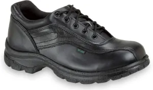 Thorogood Soft Streets Double Track Oxford Work Shoes for Women - Premium Black Leather with Comfort Insole and Slip-Resistant Outsole; Berry Compliant and Postal Certified
