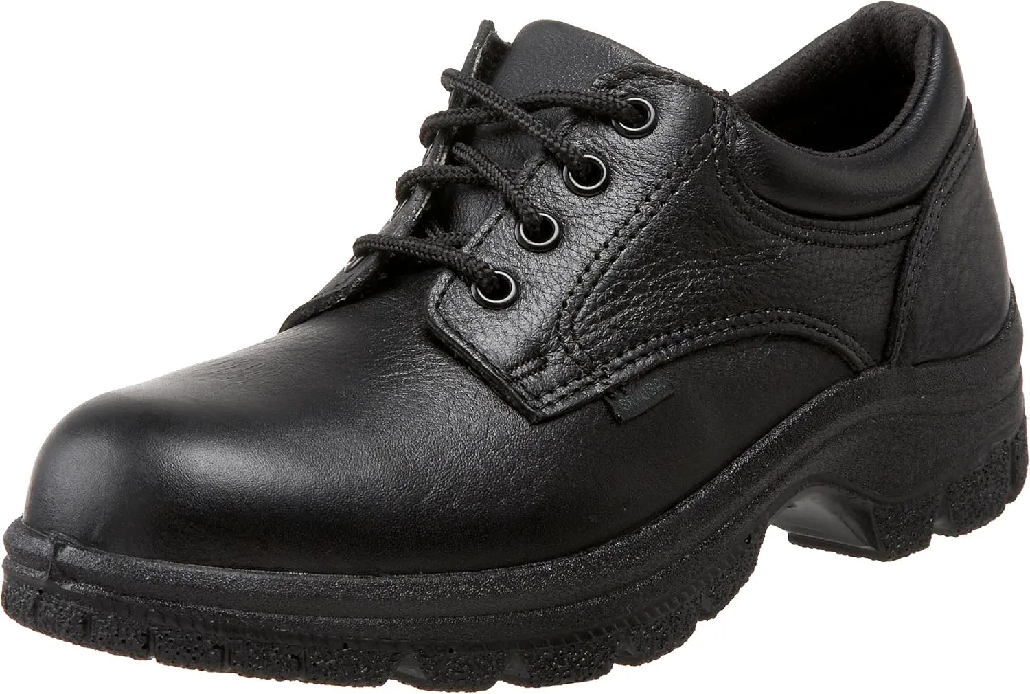 Thorogood Soft Streets Plain Toe Work Oxford Shoes for Women - Premium Black Leather with Comfort Insole and Slip-Resistant Outsole; Berry Compliant and Postal Certified