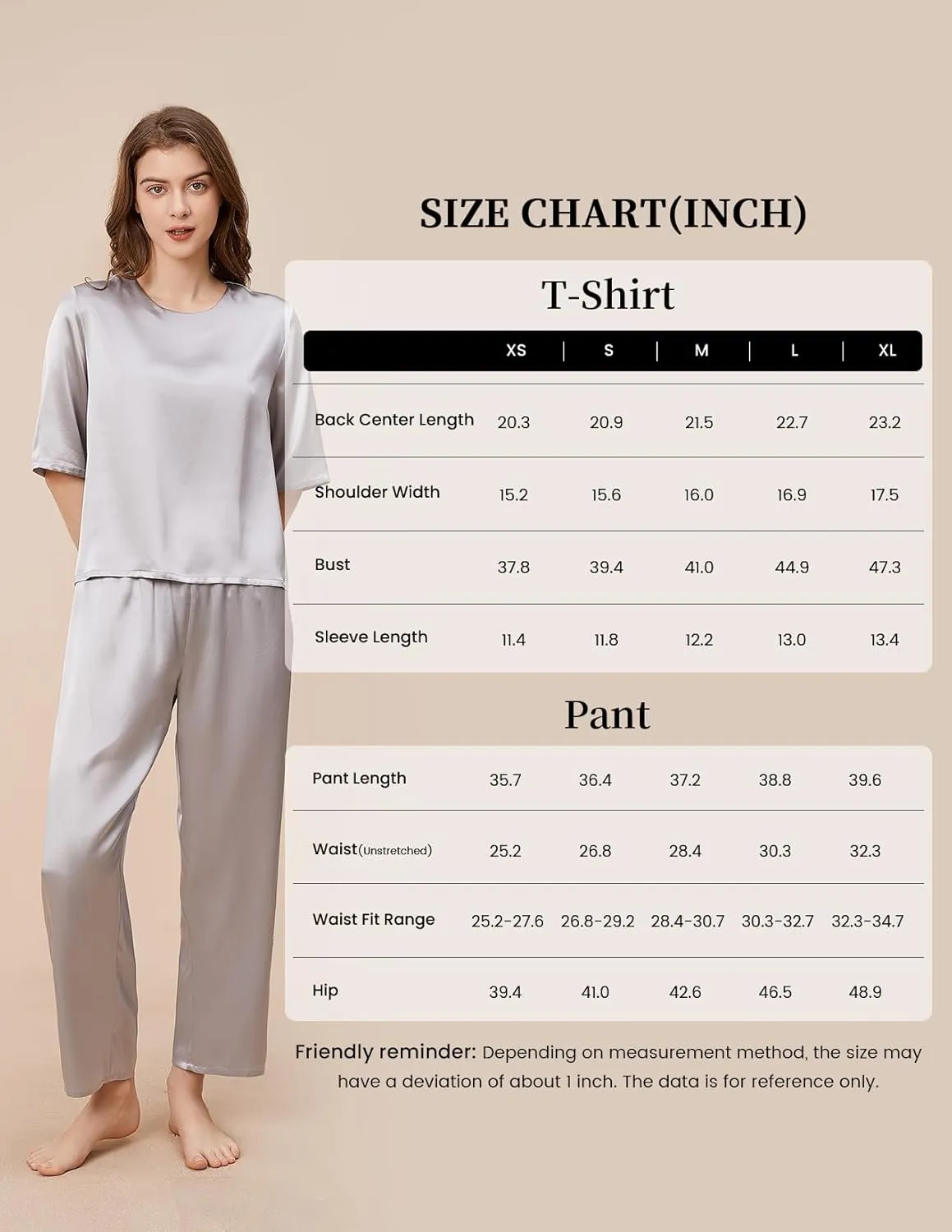 THXSILK 6A Pure Mulberry Silk Pajamas for Women 2 Piece Short Sleeve PJS Round Neck Silk Sleepwear