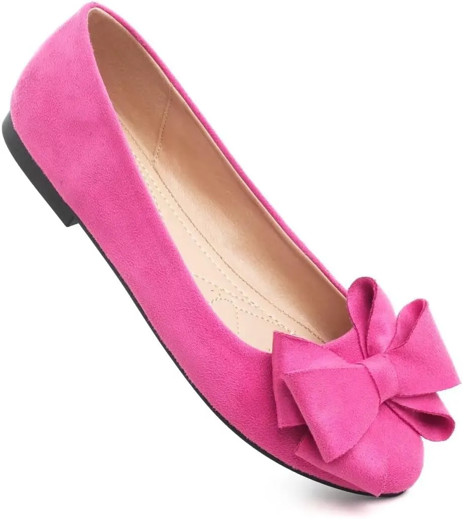 TN TANGNEST Women Fashion Bowknot Flats Comfort Pointed Toe Dress Shoes