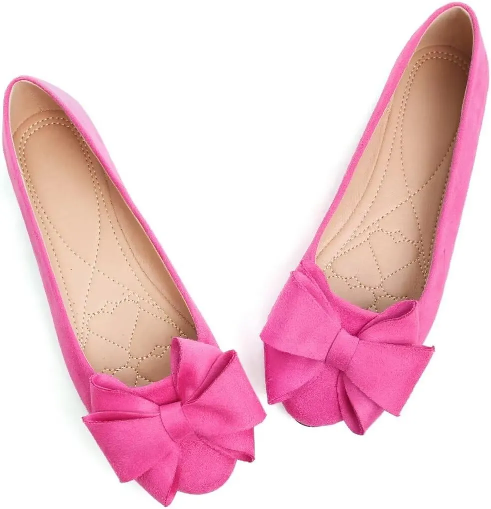 TN TANGNEST Women Fashion Bowknot Flats Comfort Pointed Toe Dress Shoes