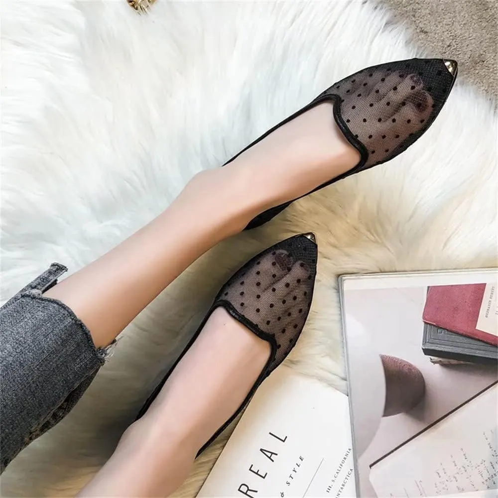 TN TANGNEST Women's Breathable Flats Mesh Flats Shoes Women Slip on Pointed Toe Ballet Flats for Women Comfortable