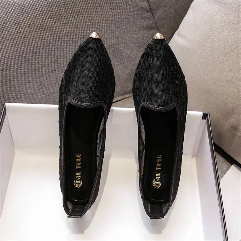TN TANGNEST Women's Breathable Flats Mesh Flats Shoes Women Slip on Pointed Toe Ballet Flats for Women Comfortable