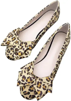 TN TANGNEST Women's Comfortable Pointed Toe Bowknot Flats Slip On Loafers Casual Flats