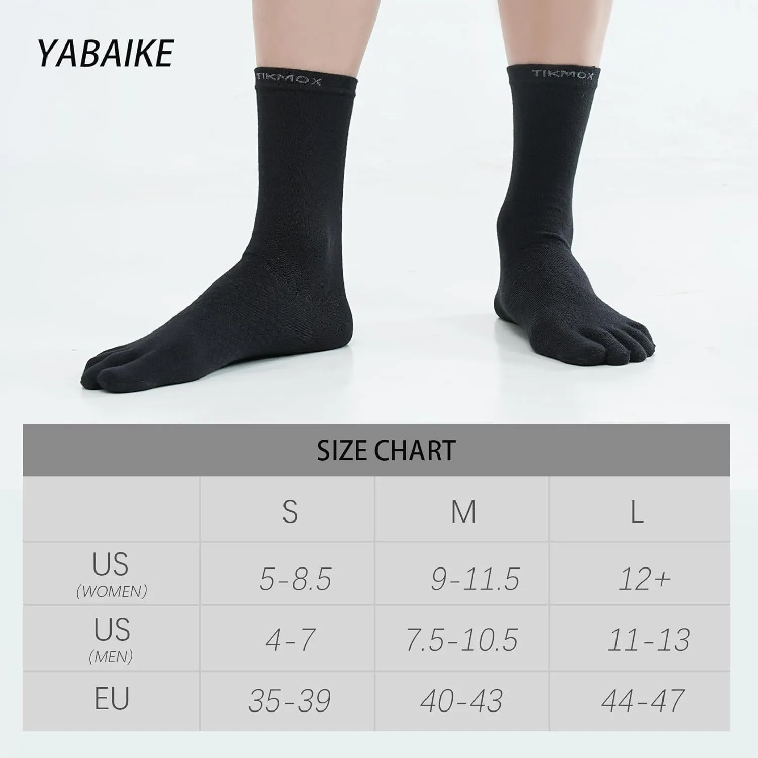 Toe Socks Liner Crew Socks for Men Women Cool-max Running Socks 3 Pairs Five Finger Socks