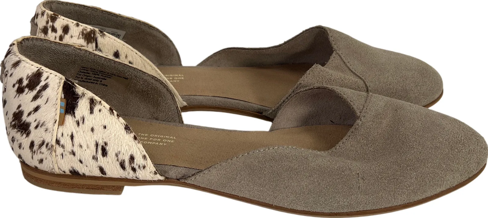 Toms Women’s Beige Julie D’Orsay Suede Pointed Toe Flats - 10