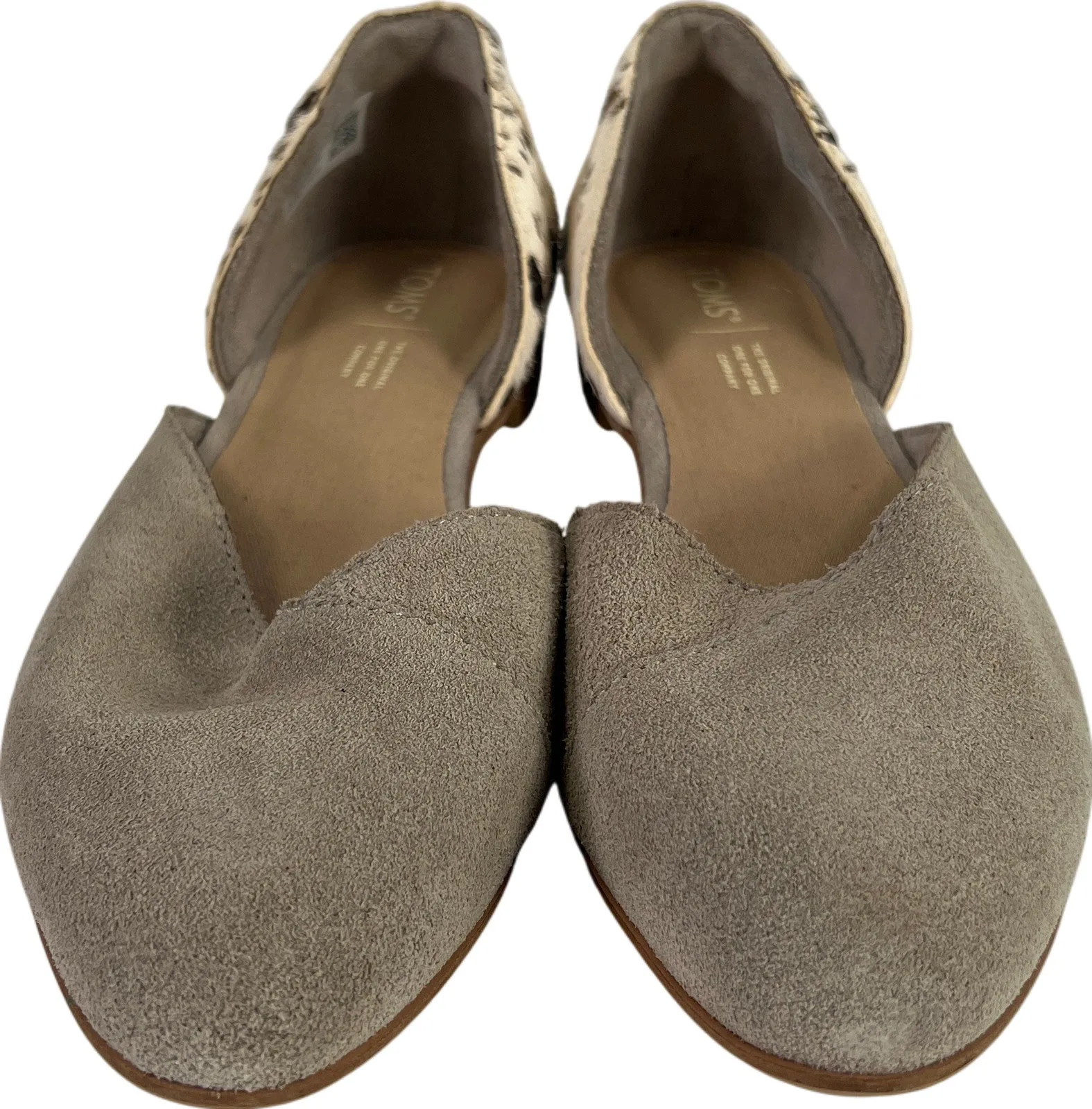 Toms Women’s Beige Julie D’Orsay Suede Pointed Toe Flats - 10