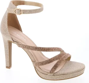 TOP Moda Women's Ankle Strap Open Toe High Stiletto Platform Dress Pump Heel Sandals