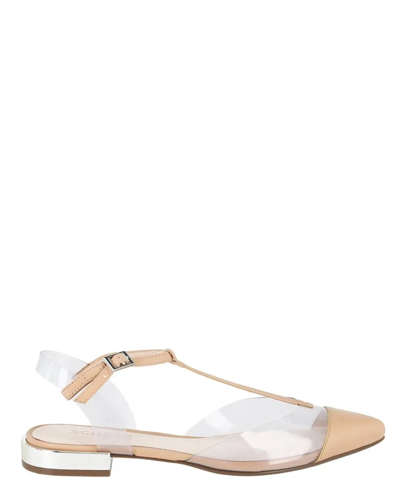 Transparent Clear JESS Nude Beige Comprehensive assistance Schutz Flat Pointed Transparent Vinyl New-year sale Honey