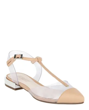 Transparent Clear JESS Nude Beige Comprehensive assistance Schutz Flat Pointed Transparent Vinyl New-year sale Honey