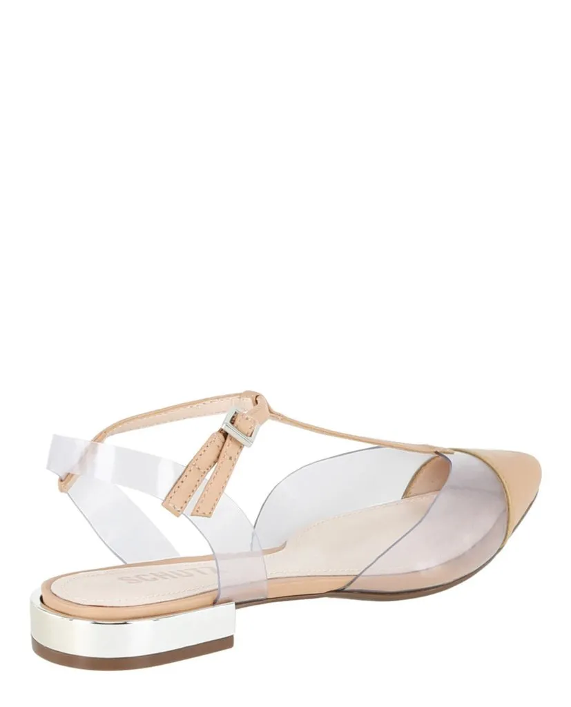 Transparent Clear JESS Nude Beige Comprehensive assistance Schutz Flat Pointed Transparent Vinyl New-year sale Honey